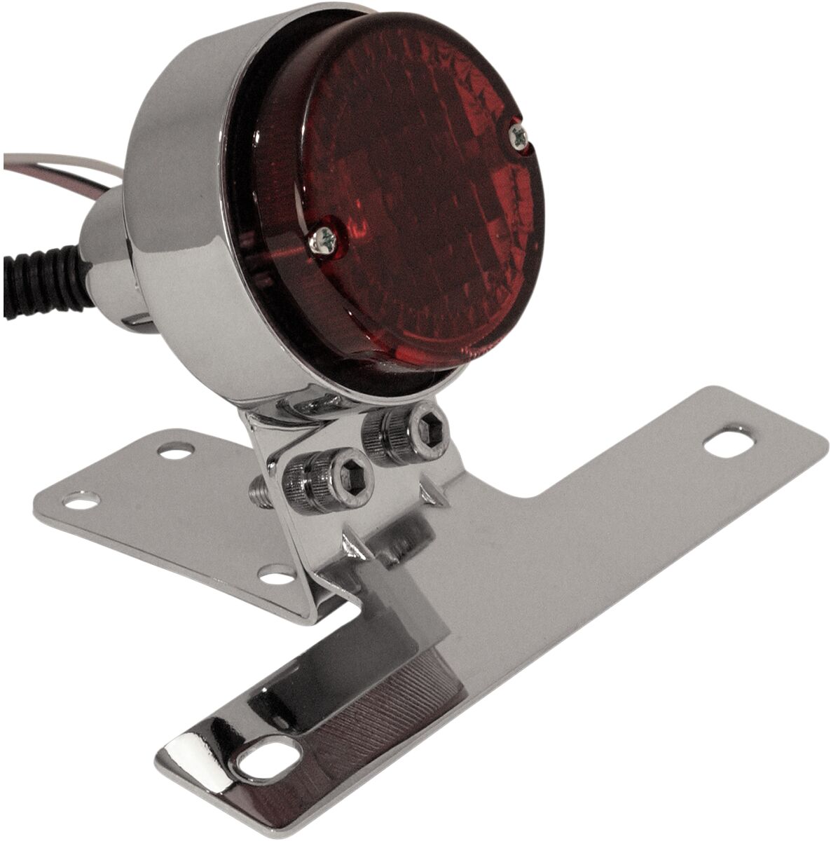 Baklys, Taillight Classic With License Plate Mount Chrome — Emgo 62-21514