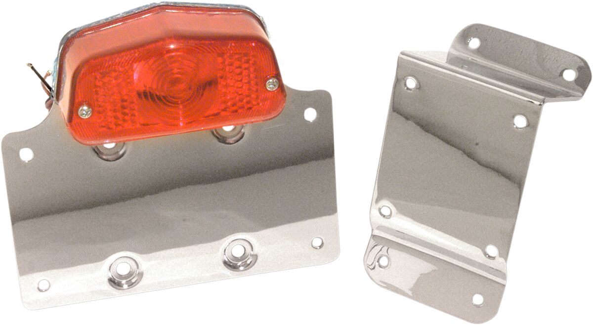 Baklys, Taillight Lucas Style With License Plate Bracket — Emgo 62-21550