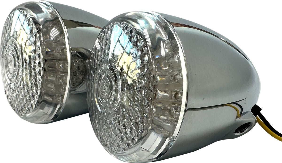 Blinklys, Turn Signal Ambr-Clr Frt — Drag Specialties 20-6579BCLEDE
