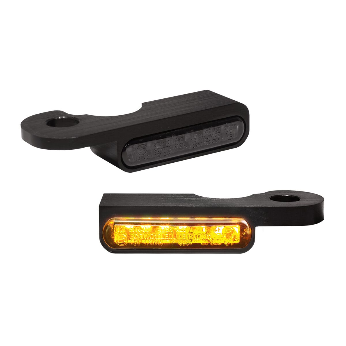 Blinklys, Handlebar Mounting LED Blinkers Amber/Black til Harley-Davidson — Heinz Bikes HBTS-S14