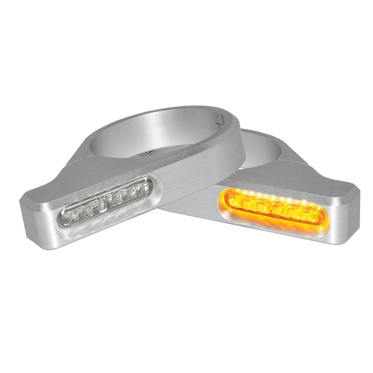Blinklys, Turn-Signal ZC-Line CLASSIC LED Fork Mounting Silver til Harley-Davidson FXDL 1690 ABS — Heinz Bikes HBZCC-49-S