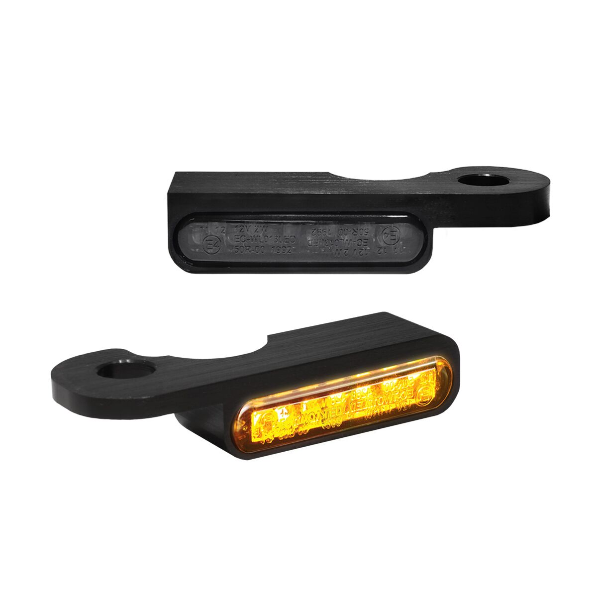 Blinklys, Turn Signal - Stripes - Flt 21-25 - Black til Harley-Davidson — Heinz Bikes HBTS-FLH21