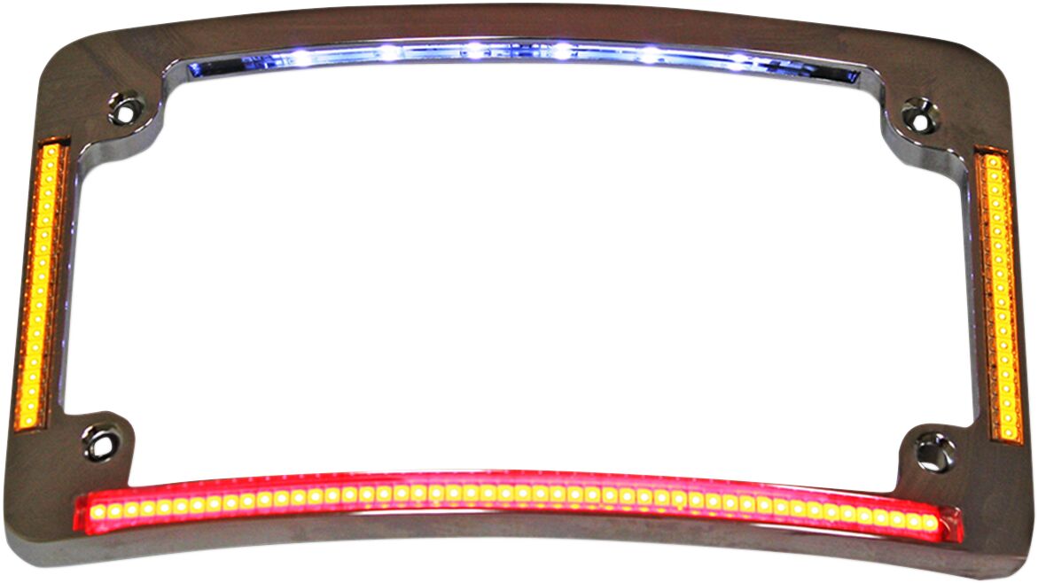 Skiltholder og skiltlys, All IN One LED Curved License Plate Frame — Custom Dynamics TF05-C