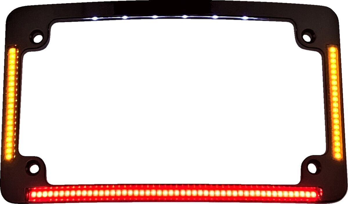 Skiltholder og skiltlys, All IN One LED Curved License Plate Frame — Custom Dynamics TF05-B