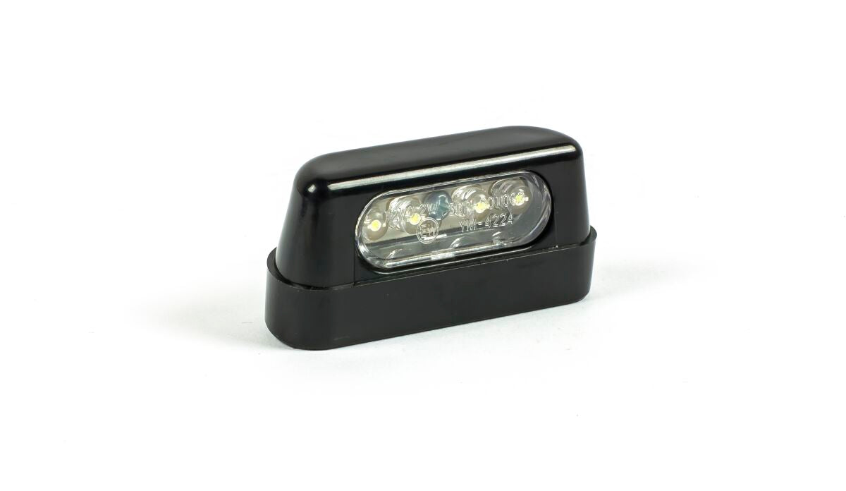 Skiltholder og skiltlys, LED License Plate Light / Clear Lens / ABS / Black — Parts Europe 20301066