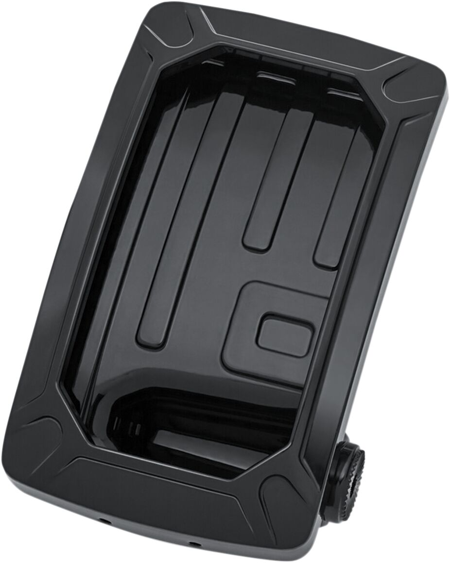 Skiltholder og skiltlys, License Plate Holdedr Nova Curved Side Mount Vertical Black — Kuryakyn KUR3191