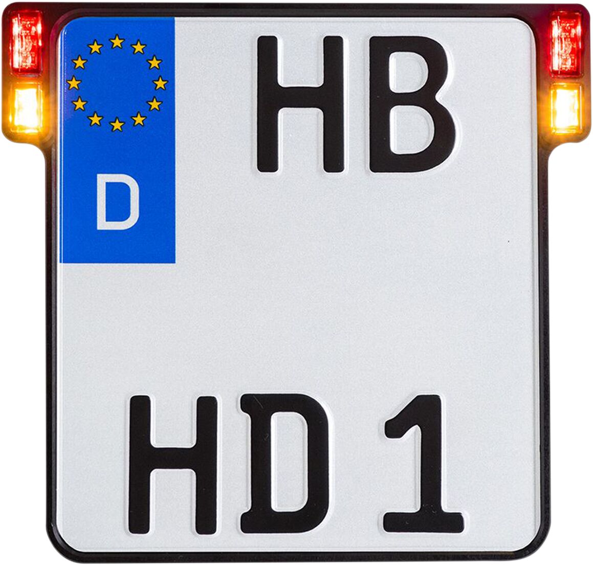 Skiltholder og skiltlys, ALL-INN 2.0 Black Lic Plate w/Turn Sig, Brake, Rear Light — Heinz Bikes HBKZ2.0-OB-3TS