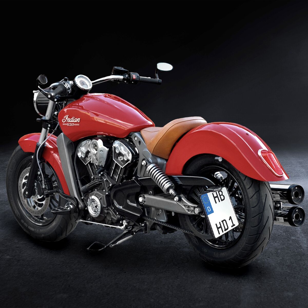 Skiltholder og skiltlys til Indian SCOUT 60 ABS — Heinz Bikes HBSKZ-INSC-DE