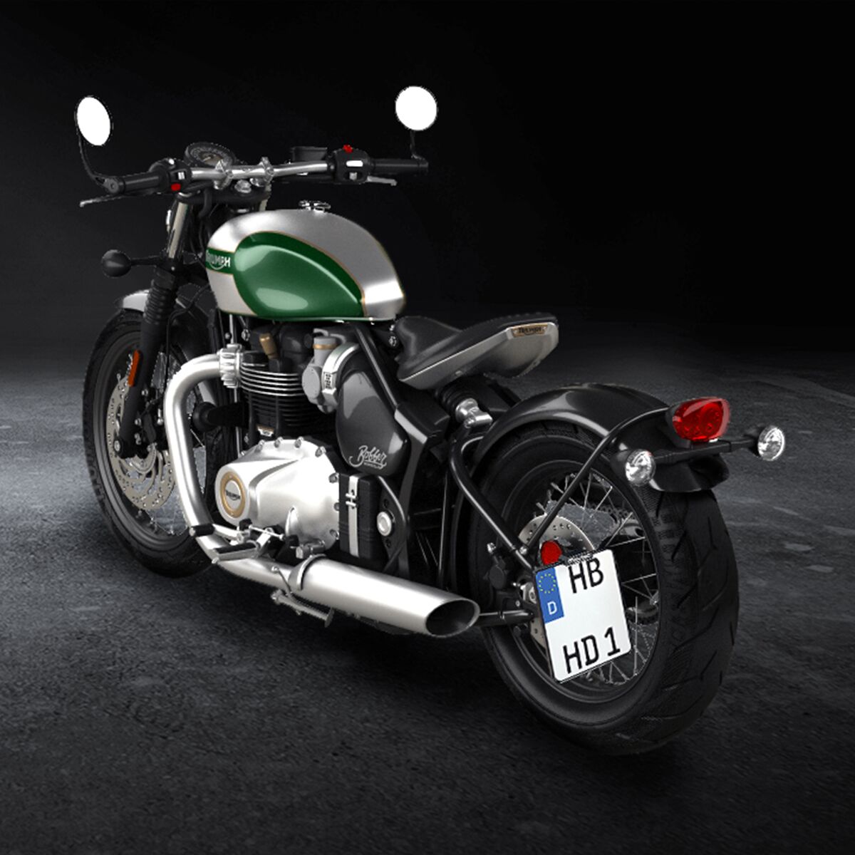 Skiltholder og skiltlys til Triumph — Heinz Bikes HBSKZ-TRBO-DE