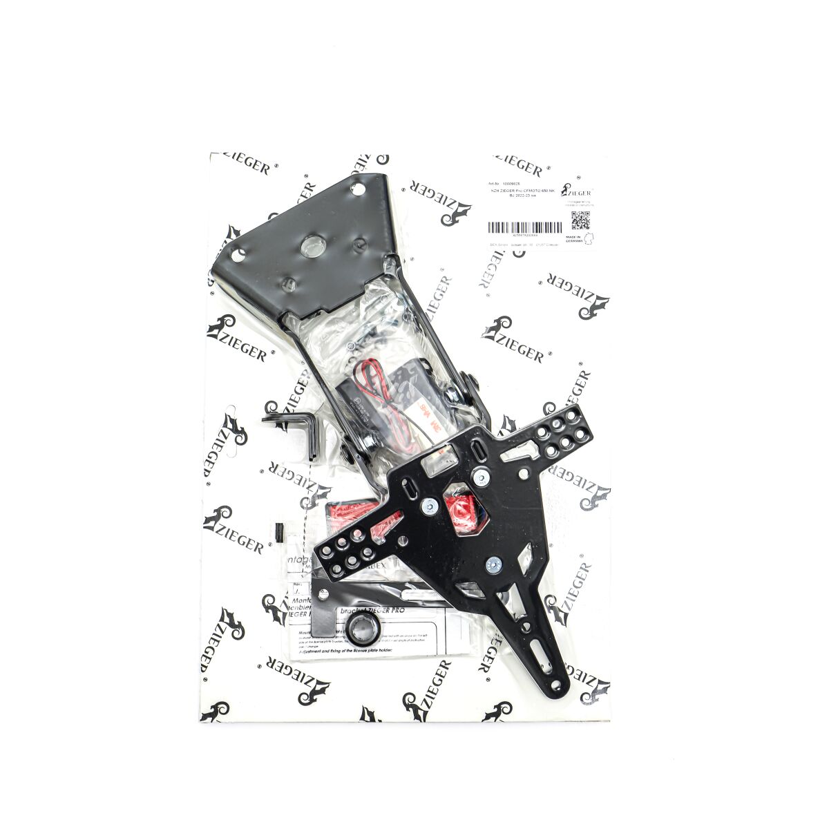 Skiltholder og skiltlys til CFMOTO NK 650 ABS — Zieger 20302318