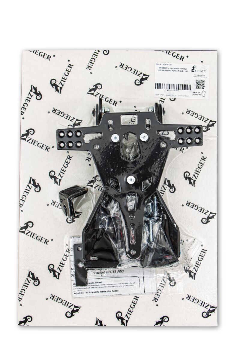 Skiltholder og skiltlys til Aprilia RSV4 1100 ABS — Zieger 20302340