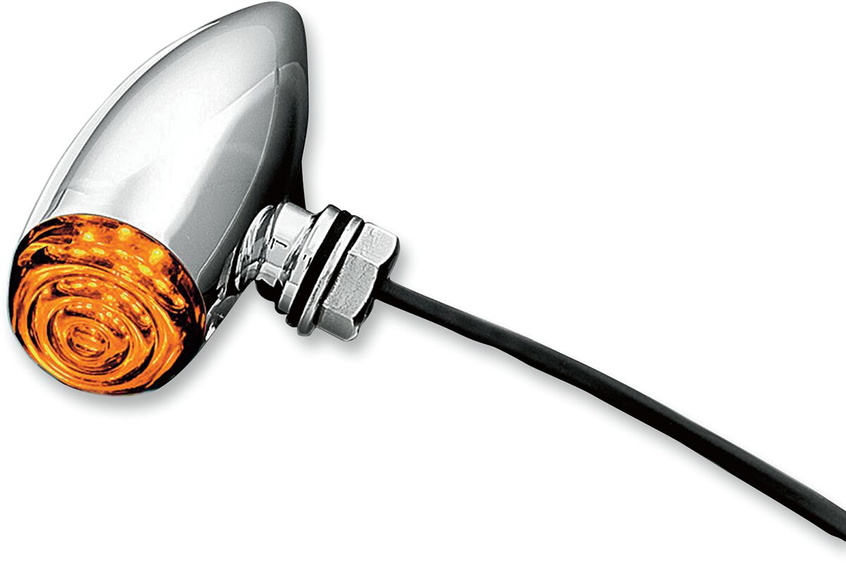 Ekstralys, Mini Bullets Amber LED Smoke Lens Chrome — Kuryakyn KUR2500