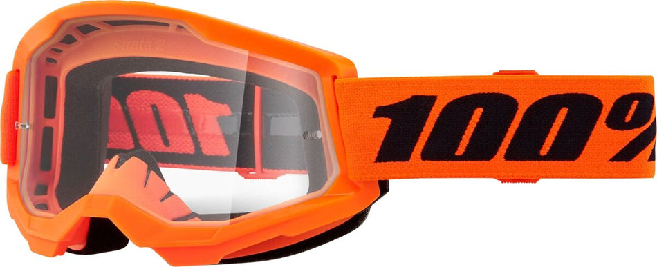 Briller goggles, Gog Strata 2 Neon Org Clr — 100% 50027-00015