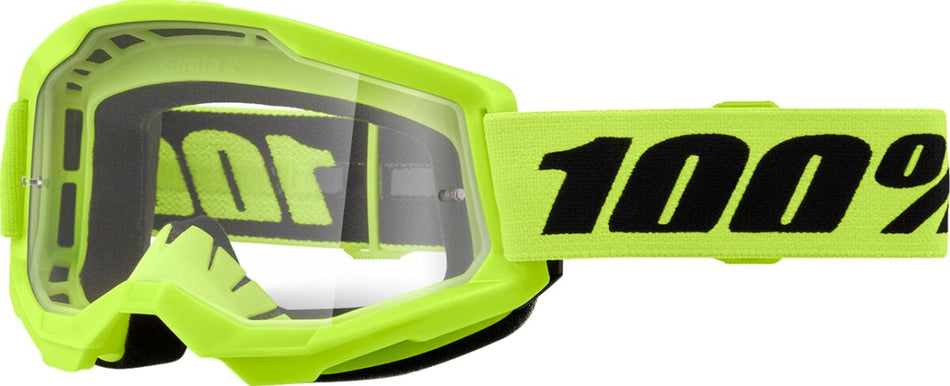 Briller goggles, Gog Strata 2 Neon Yel Clr — 100% 50027-00016