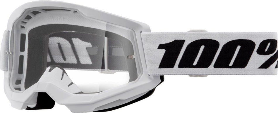 Briller goggles, Gog Strata 2 JR White Clr — 100% 50031-00013