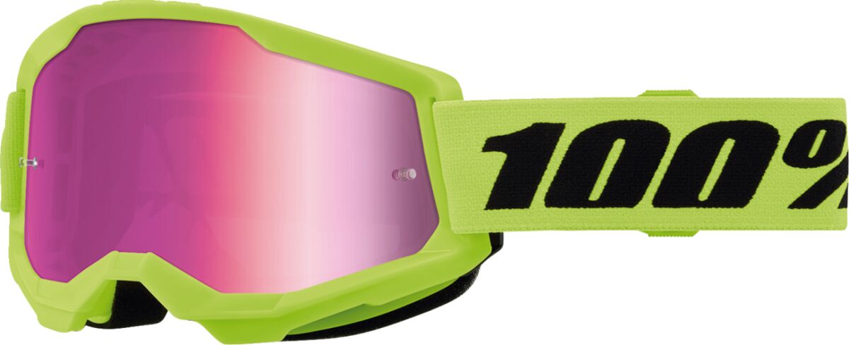 Briller goggles, Goggle Strata 2 Jnr Neon YL MR — 100% 50032-00010