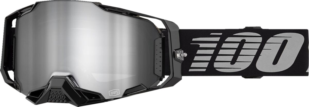 Briller goggles, Armega Goggle Black - Mirror Silver Lens — 100% 50005-00030