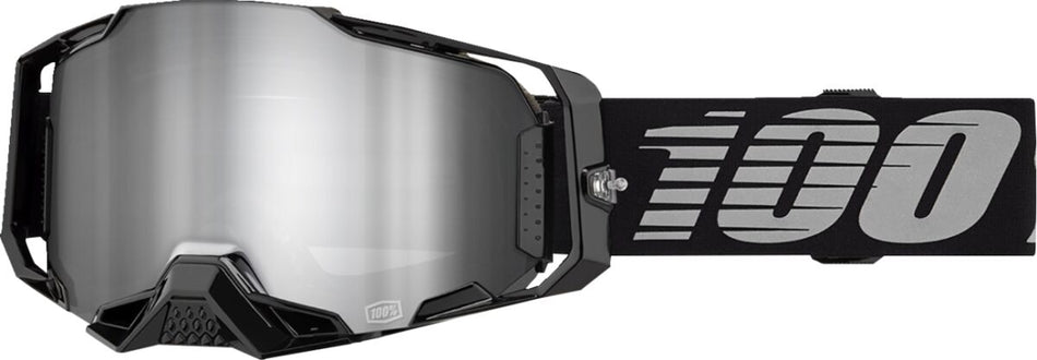 Briller goggles, Armega Goggle Black - Mirror Silver Lens — 100% 50005-00030