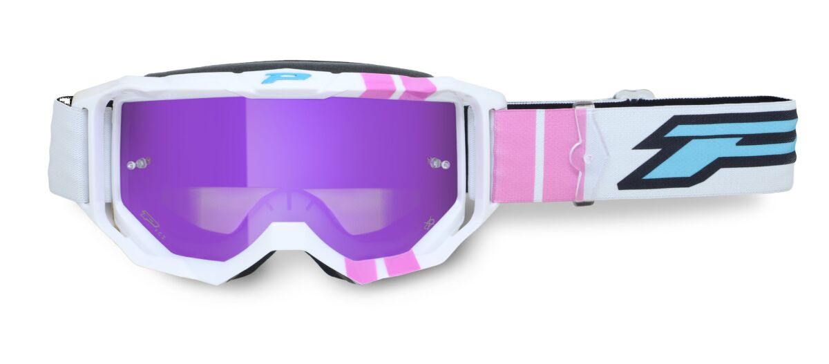 Briller goggles, Goggles 3300FL Vision GO WH/PINK / Mirror Violet — Pro Grip PZ3300FL-417