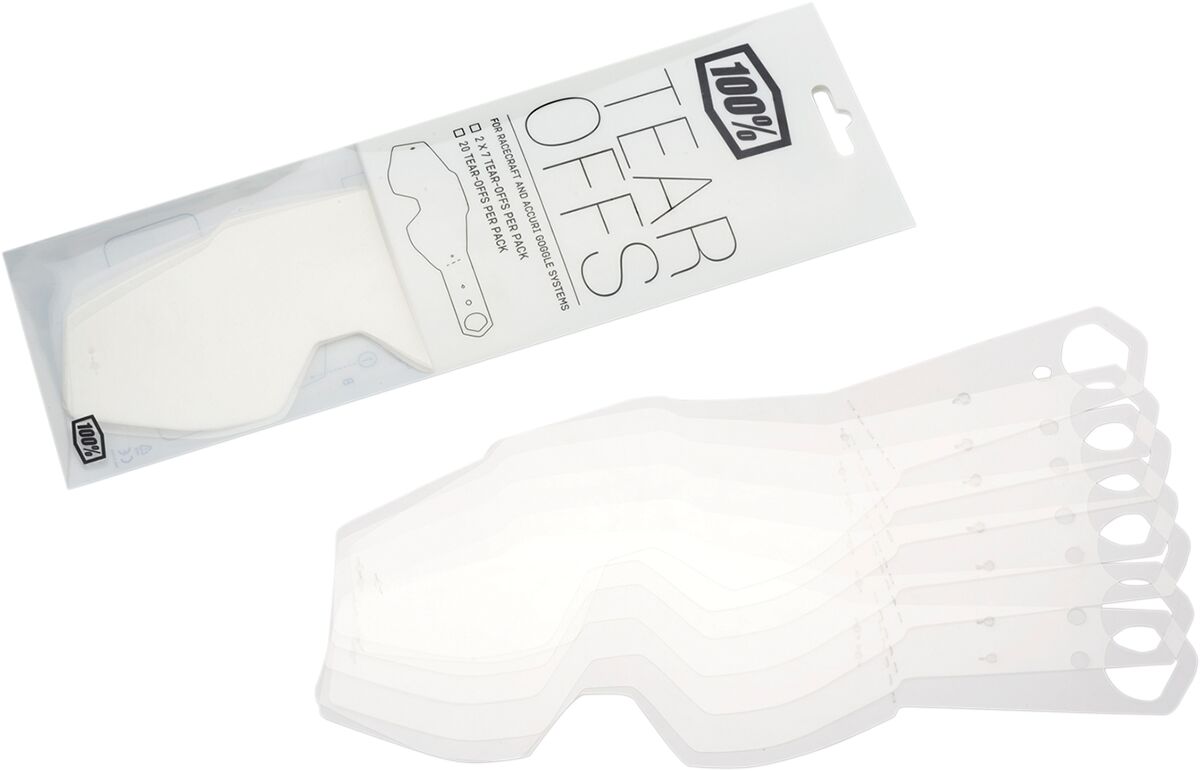 Goggles linser og deler, Tear Offs Laminated RC1/AC1/ST — 100% 59013-00001