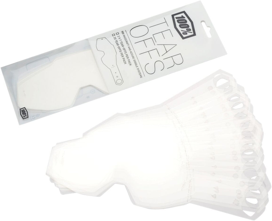 Goggles linser og deler, Tear Offs Standard RC1/AC1/ST1 — 100% 59011-00001