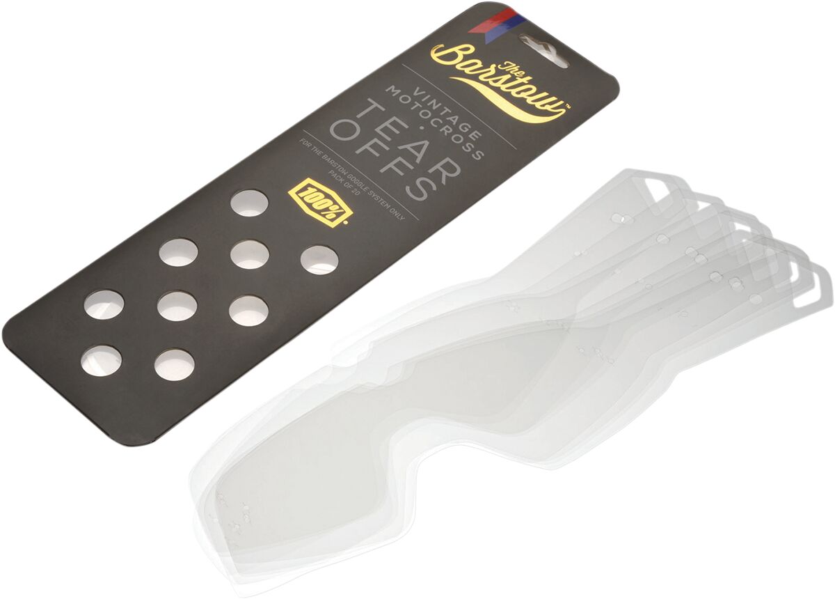 Goggles linser og deler, Tear Off 20-PACK For Classic Barstow Goggles — 100% 59002-00001