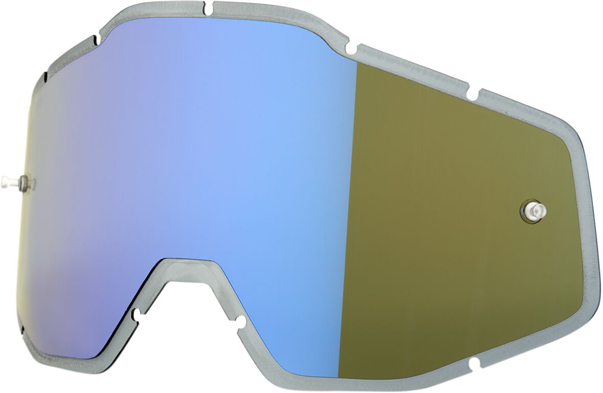 Goggles linser og deler, Mirror BLUE/SMOKE Anti-Fog Injected Replacement Lens For 100% Goggles — 100% 51004-022-02