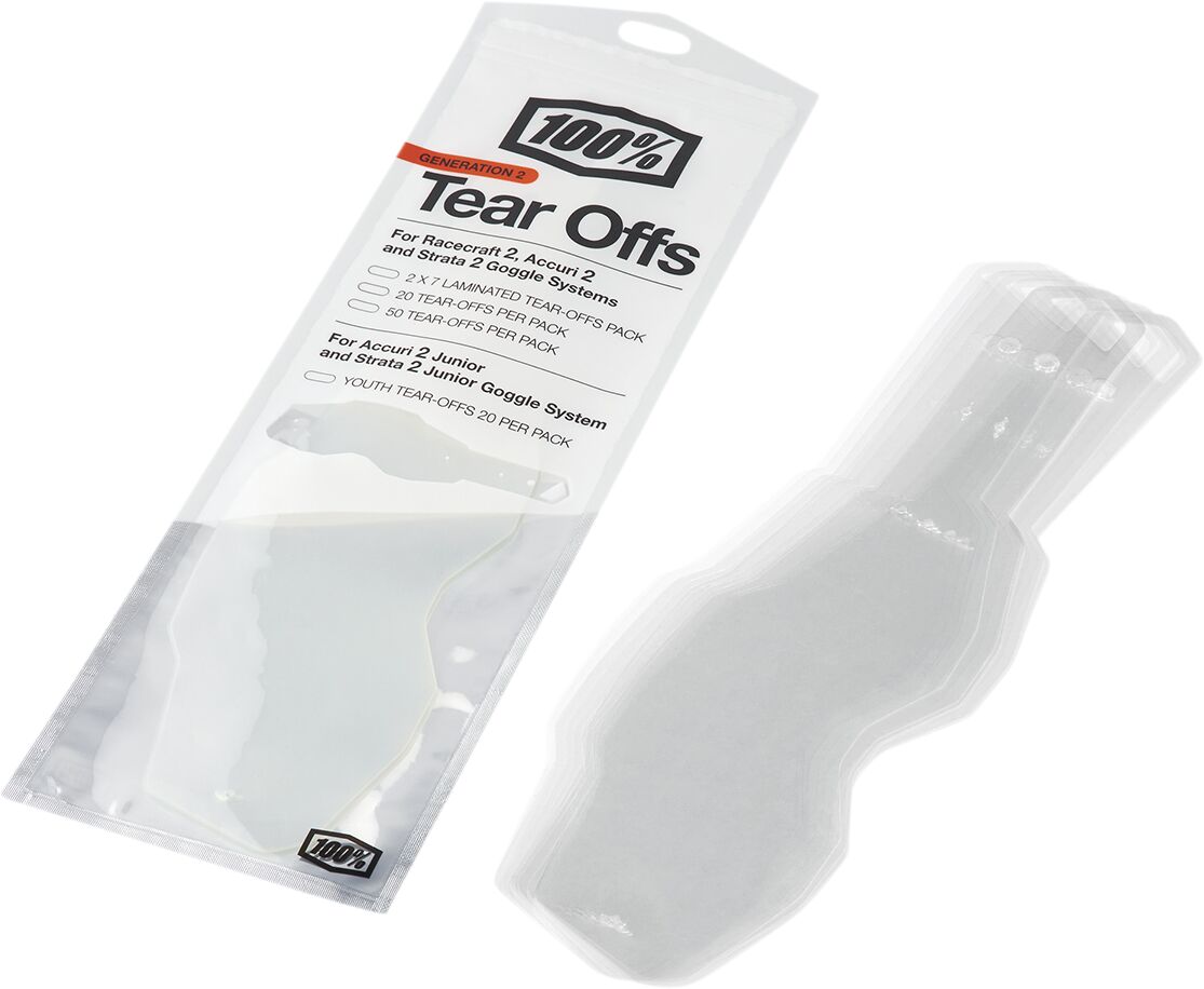 Goggles linser og deler, Tear-O AC2/ST2 YS20PK — 100% 59108-00001