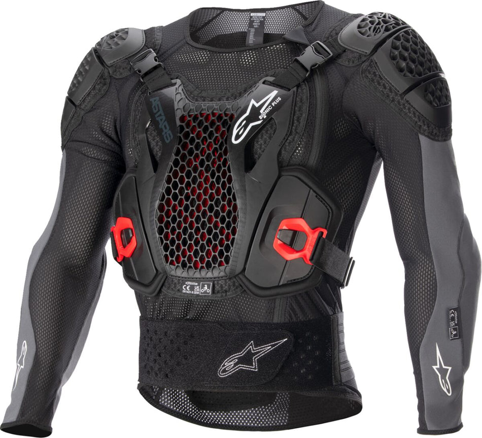Brystbeskyttere, Bionic Plus v2 Protection Jacket Black Gray Red — Alpinestars