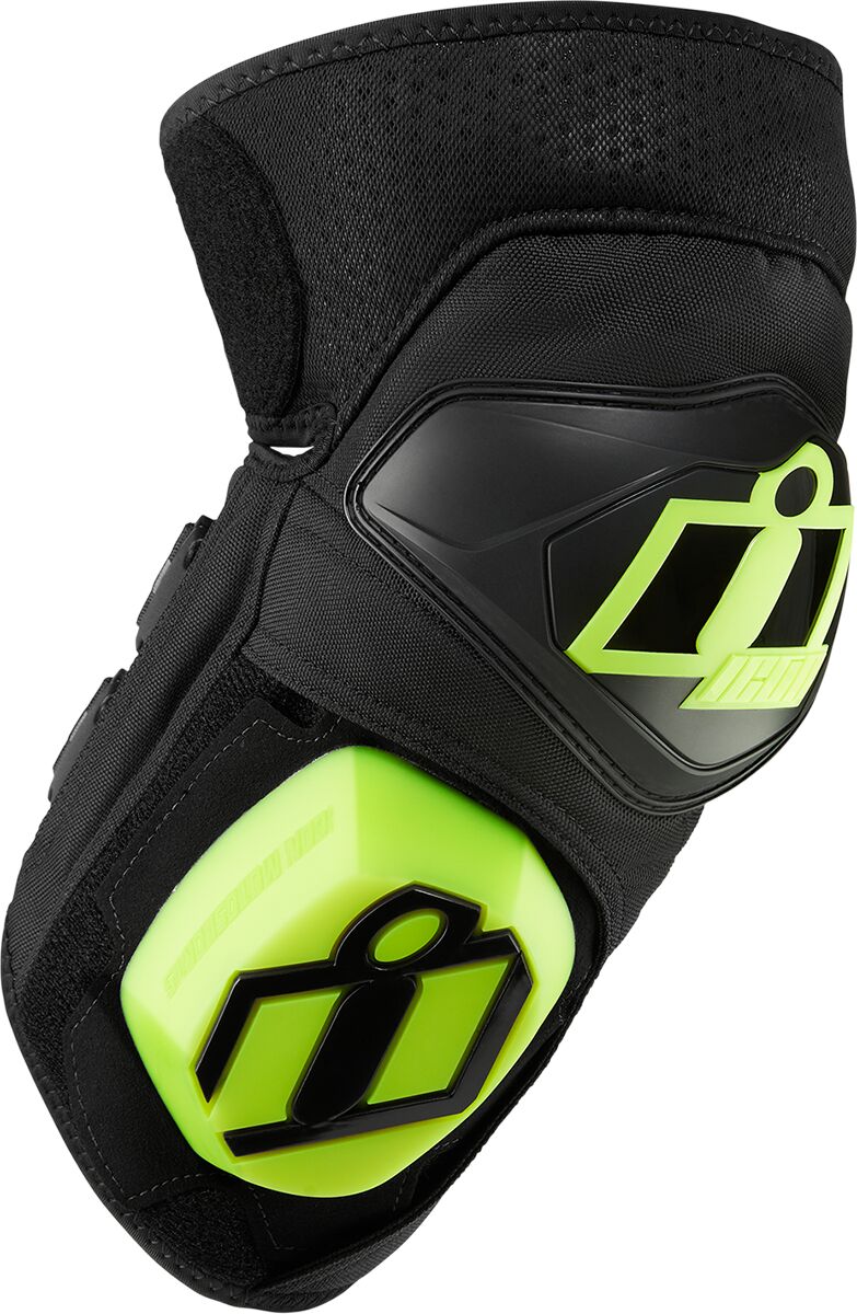 Knebeskyttere, Cloverleaf 2 Knee Pads Black Fluorescent Yellow — Icon