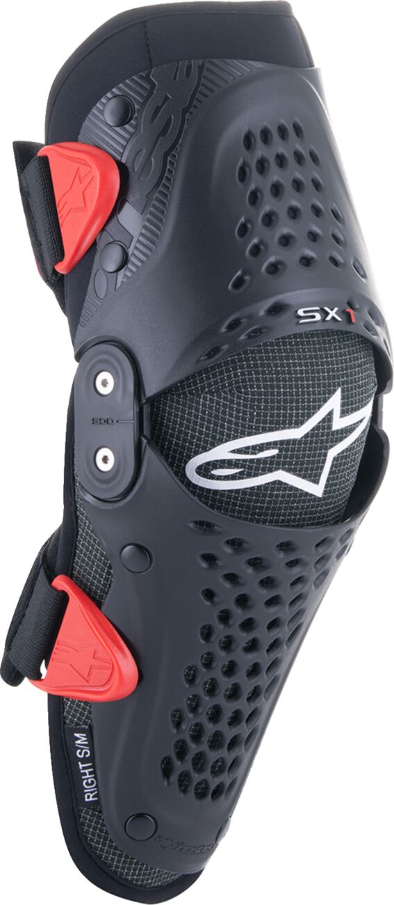 Knebeskyttere, Youth SX-1 Knee Protectors Black Red — Alpinestars