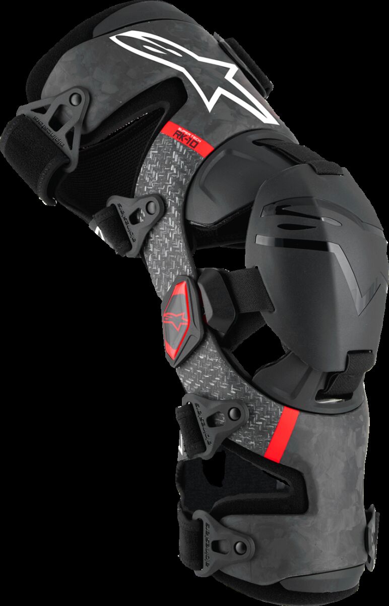Knebeskyttere, Supertech RK-10 Plasma Knee Braces Black Red — Alpinestars