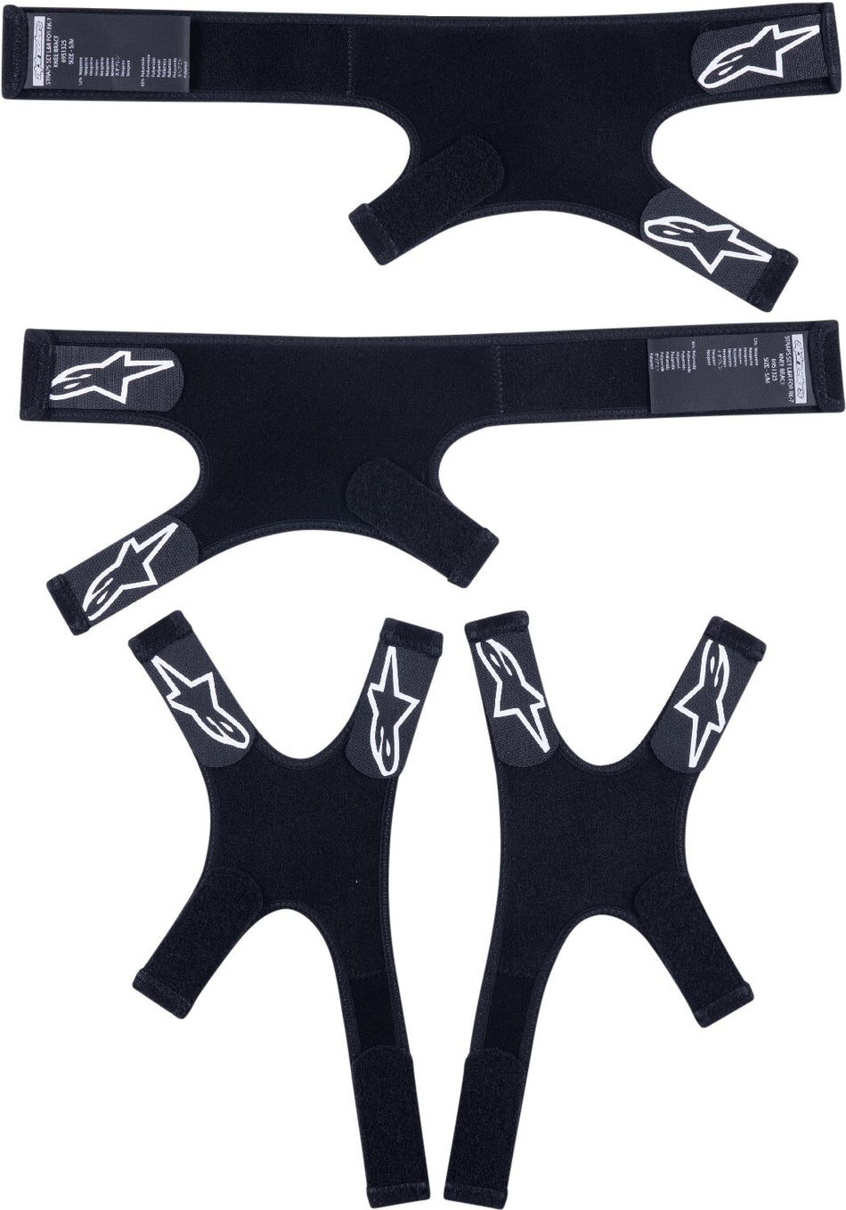 Knebeskyttere, RK-7 PLASMA X-STRAP Replacement Set Black — Alpinestars