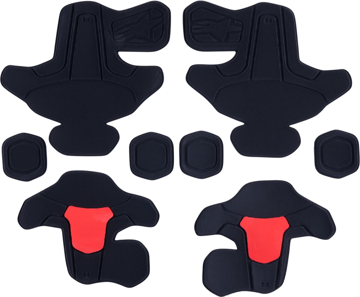 Knebeskyttere, RK-7 PLASMA Frame & Hinge Padding Replacement Set Black Red — Alpinestars