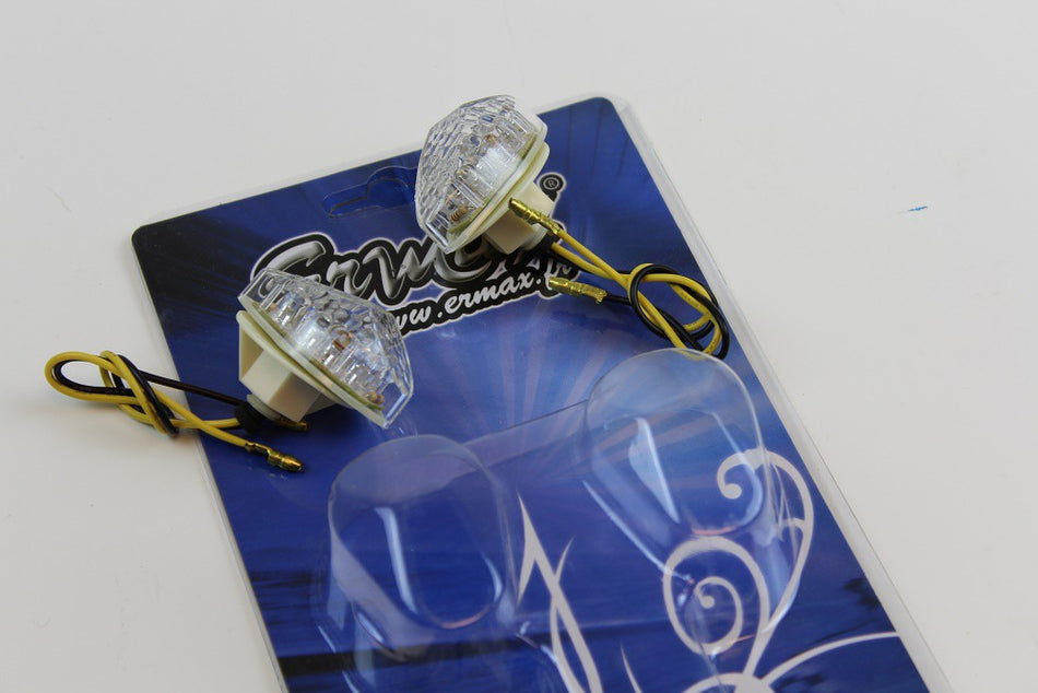 Ermax N°34H clignotant FR. white E11 with LED (BY pair) honda