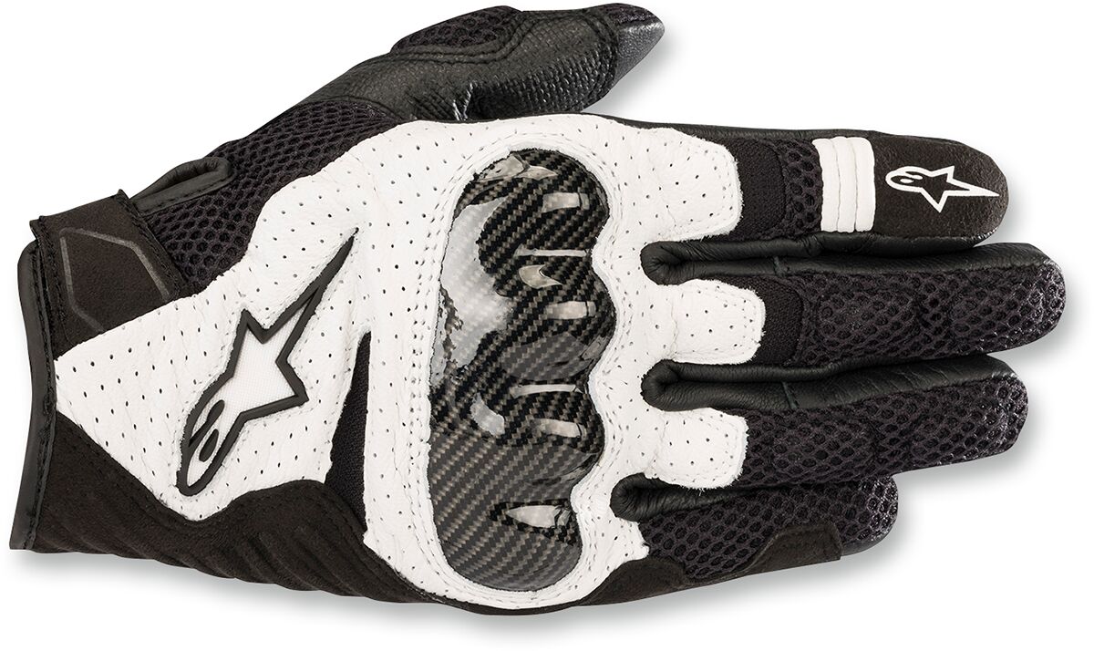 Hansker gate sport, SMX-1 Air Carbon V2 Gloves Black White — Alpinestars