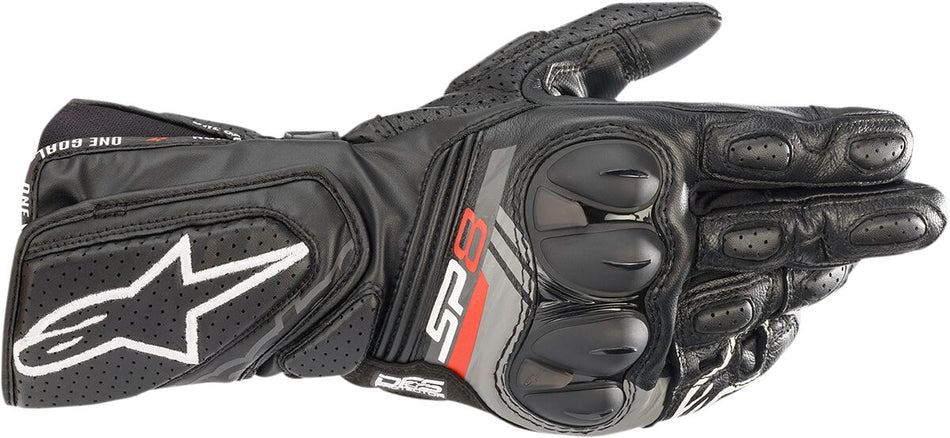 Hansker gate sport, SP-8 V3 Gloves Black Gray White — Alpinestars