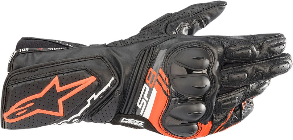 Hansker gate sport, SP-8 V3 Gloves Black Fluorescent Red — Alpinestars