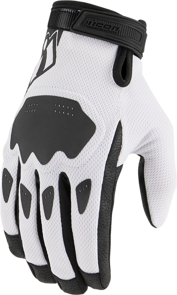 Hansker gate sport, Hooligan CE Gloves Black White — Icon