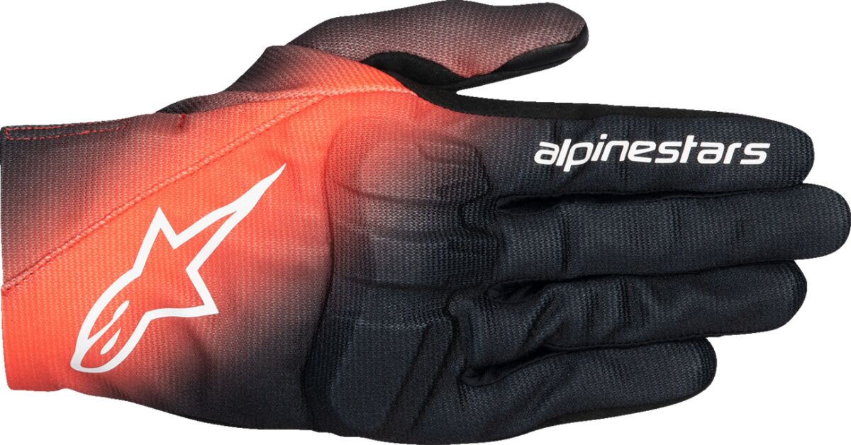 Hansker gate sport, Reef V2 Gloves Black Fluorescent Red — Alpinestars