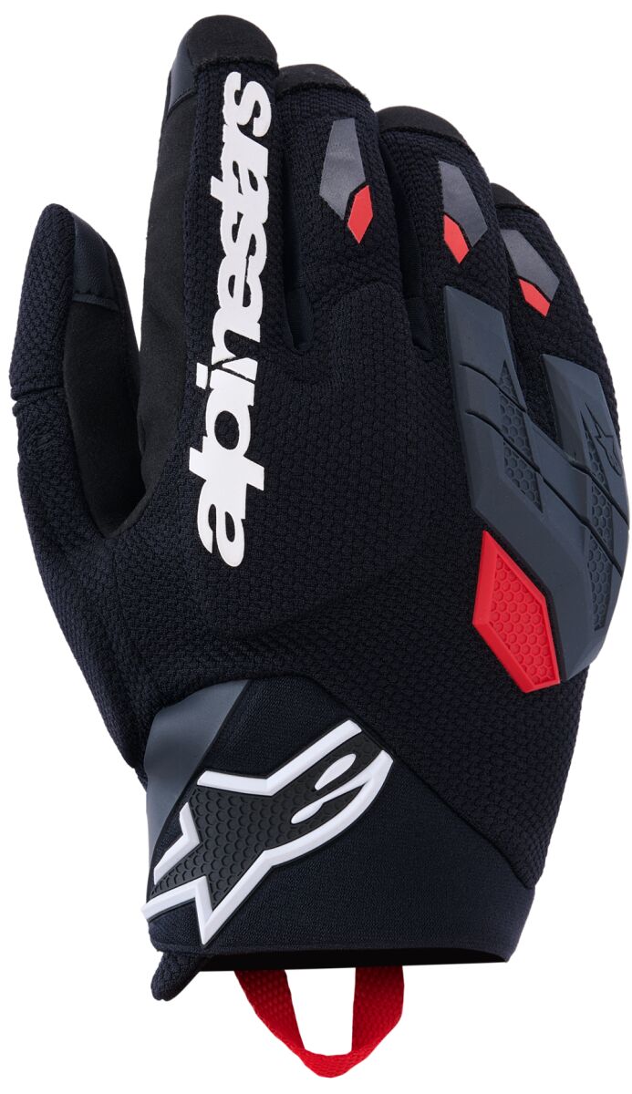 Hansker gate sport, Durack Gloves Black Gray Red — Alpinestars