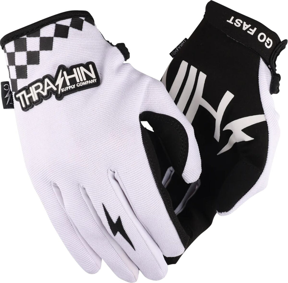 Hansker gate sport, Go Fast Stealth Gloves Black White — Thrashin Supply