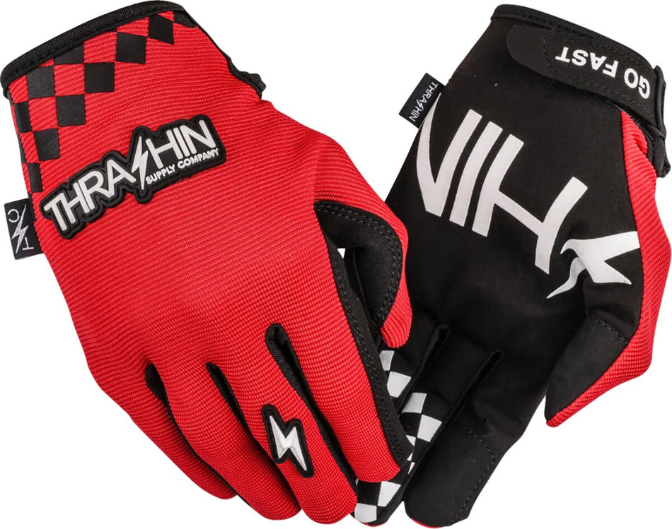 Hansker gate sport, Go Fast Stealth Gloves Black Red White — Thrashin Supply