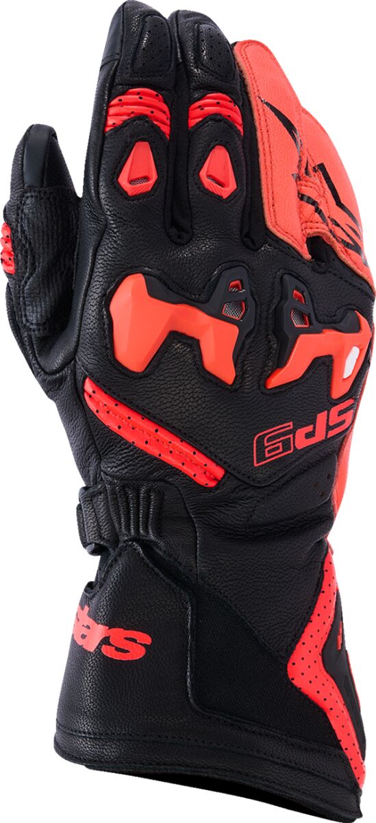 Hansker touring, SP-9 Gloves Black Fluorescent Red — Alpinestars