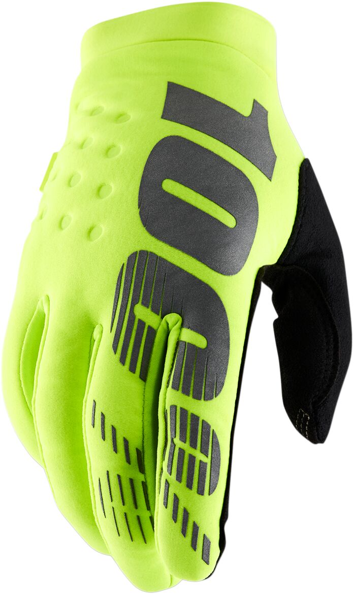 Hansker offroad, Brisker Gloves Black Fluorescent Yellow — 100%