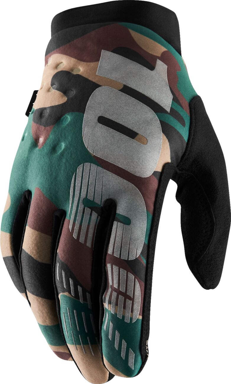 Hansker offroad, Brisker Gloves Black Camo Green Camo Tan — 100%
