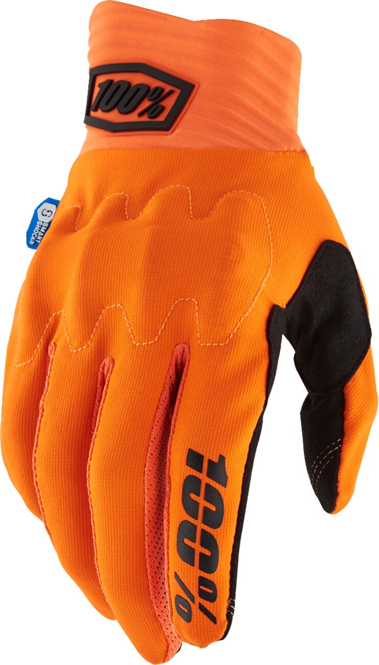 Hansker offroad, Cognito Smart Shock Gloves Fluorescent Orange — 100%