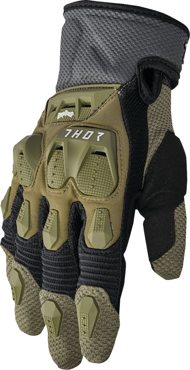 Hansker offroad, Terrain Gloves Army Green Black Charcoal — Thor