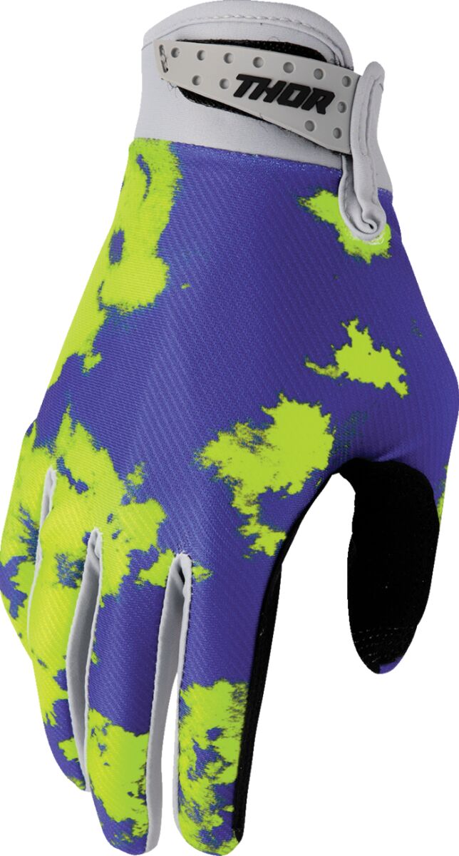Hansker offroad, Launchmode Gloves Acid Black Gray Purple — Thor