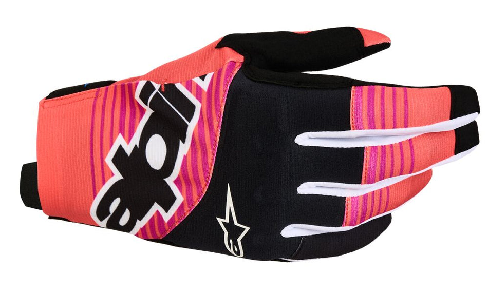 Hansker offroad, Techstar Gloves Black Coral Fuchsia — Alpinestars